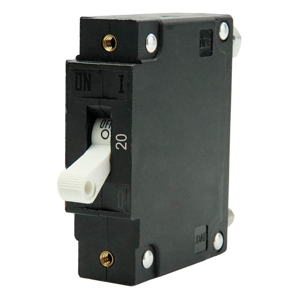 Egis C Series White Toggle Panel Mount Circuit Breaker Single Pole 20A 3501020